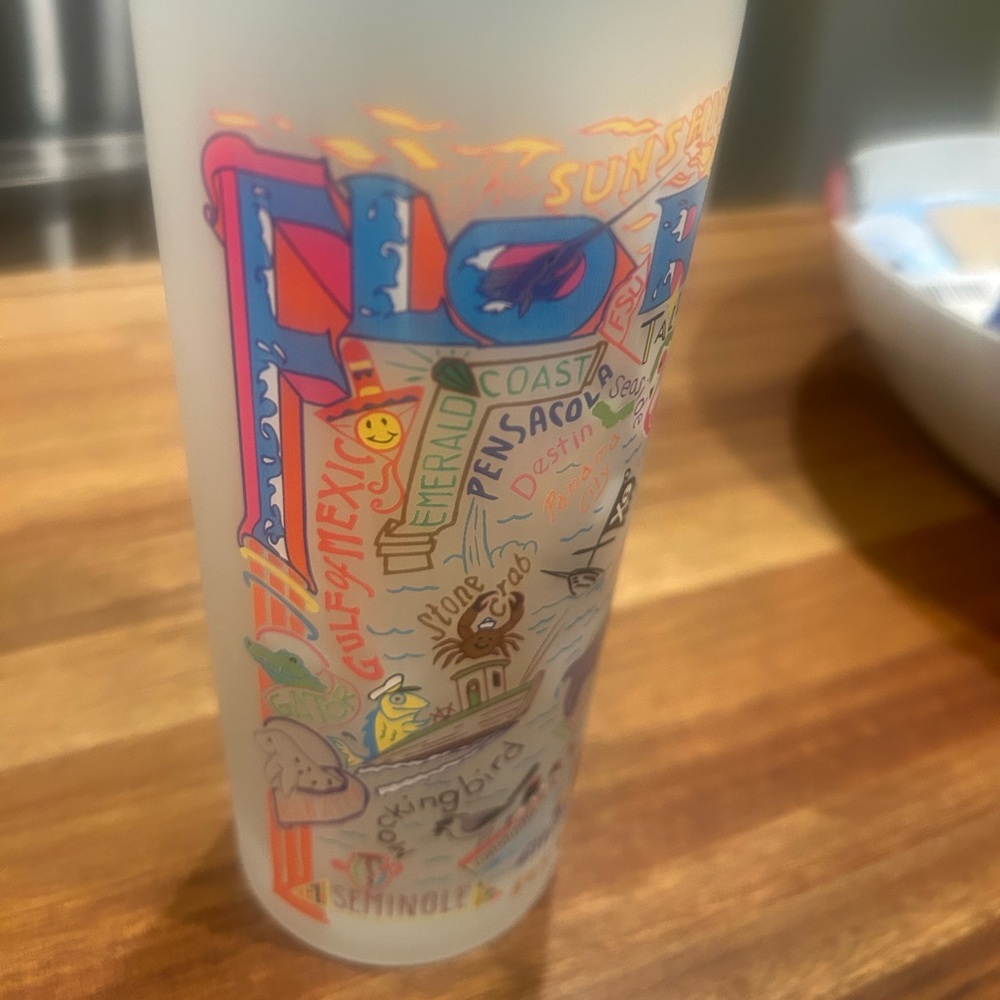 Colorful Florida Themed Frosted Cup by Catstudio